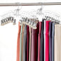 Imncya Legging Hanger for Closet, 2 Pack Plastic Yoga Pants Organizer w/14 Clips Holds 28 Leggings, Space Saving Hanging Pants Hangers for Closet Organizers and Storage (Large Clear)