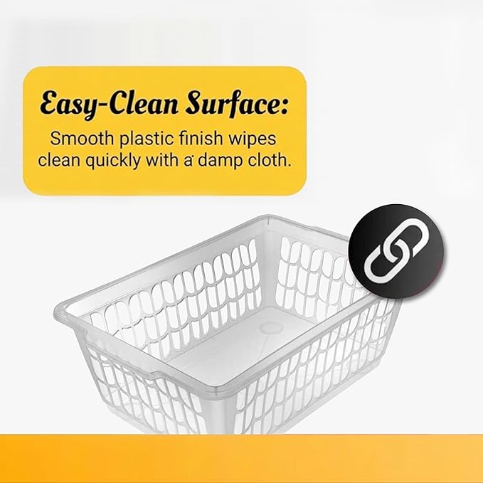 YBM HOME Plastic Perforated Storage Basket Bin Office Drawer, Shelf Desktop Countertop Tray Organizer 32-1188 (12, clear)