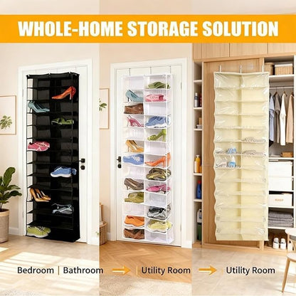 Hoodie Organizer Ideas,Hoodie Sweatshirt Storage Hack with Clear See,Hoodie Sweatshirt Organizer over the Door,26 Pockets Folding Hanging Door Closet,63" X 22" Foldable Behind the Door Organizer (#A)