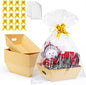 AFOROEOA 20PACK Baskets for Gifts Empty, 10x12”Thick Kraft Gift Basket with 20 Bows 20 Bags Empty Gift Baskets for Christmas, Valentine’s Day, Easter, Birthdays, Snacks, Farmers Market