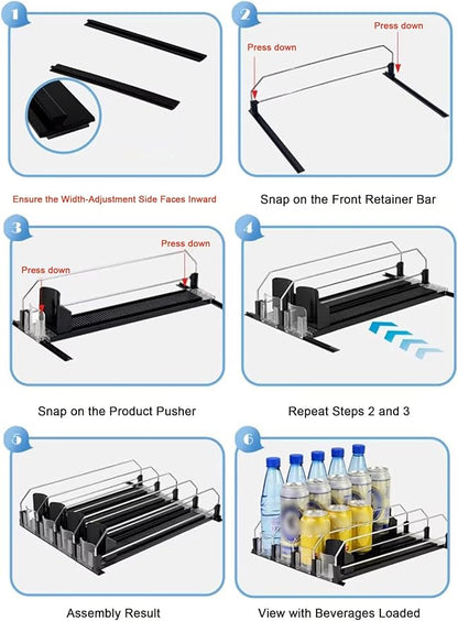 Fridge Automatic Can Dispenser Drink organizer for fridge Grab-and-Go, Auto-Restocking(34 x 31 cm)