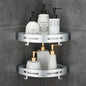 Corner Caddy Bathroom Shower Shelf Wall Mounted No Drilling 2 Tier Storage Shelves Adhesive Triangle Baskets Silver Bathroom Kitchen Storage Basket