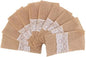 100PCS Natural Burlap Tableware Utensil Holders Burlap Lace Silverware Holder Linen Knife and Forks Cutlery Pouch Bag for Vintage Rustic Wedding Party