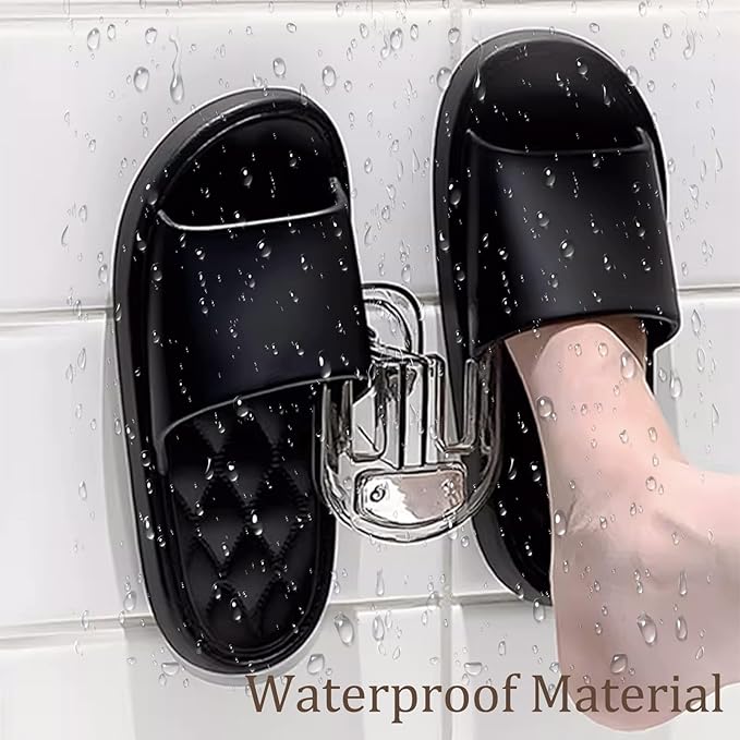 No-Drill Suction Cup Slipper Racks – Wall-Mounted Bathroom Shoe Holders with Drainage, Anti-Slip Design, Easy Installation