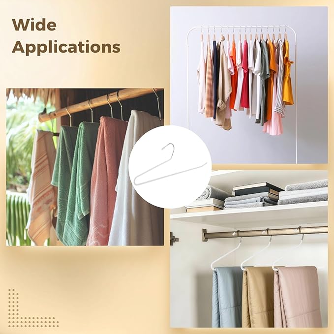 35 Pcs Pants Hangers Non Slip, Space Saving Open Ended Metal Pant Hangers, Jean Hangers for Men and Women, Closet Storage Organizer for Clothes Leggings Slacks Trouser Ties, White