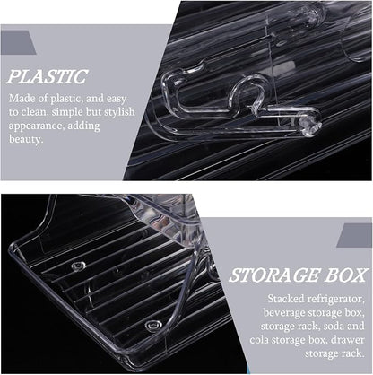 Didiseaon storage rack dispenser bin for refrigerator beverage can storage organizer fruit containers for fridge soda rack convenient soda holder can organizer drink container plastic beer