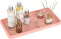 Bathroom Vanity Tray for Countertop - Bamboo Organizer Tray for Dresser Tops, Toilet, Perfume Small Decorative Tray Wood Tray for Home Decoration 11.81” L x 6.1” W x 0.79” H (Pink)