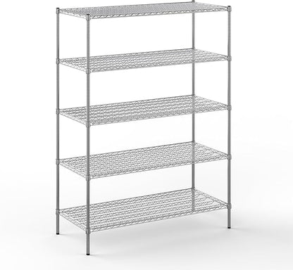 24" Deep x 54" Wide x 74" Height Wire Shelving Kit | 5-Tier | NSF Commercial Storage Rack Unit