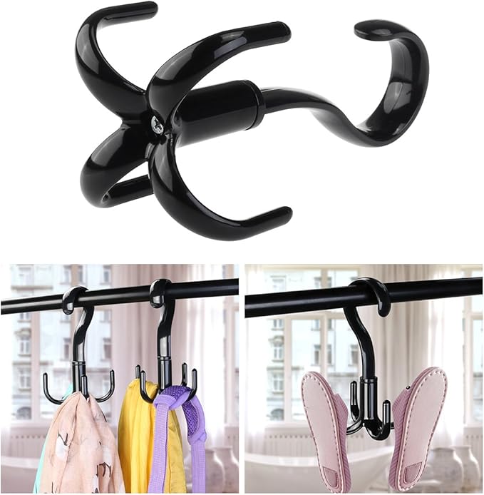 TINKSKY Belt Hanger Scarf Tie Rack Holder Hook for Closet Organizer 360 Degree Rotating (Black(A))