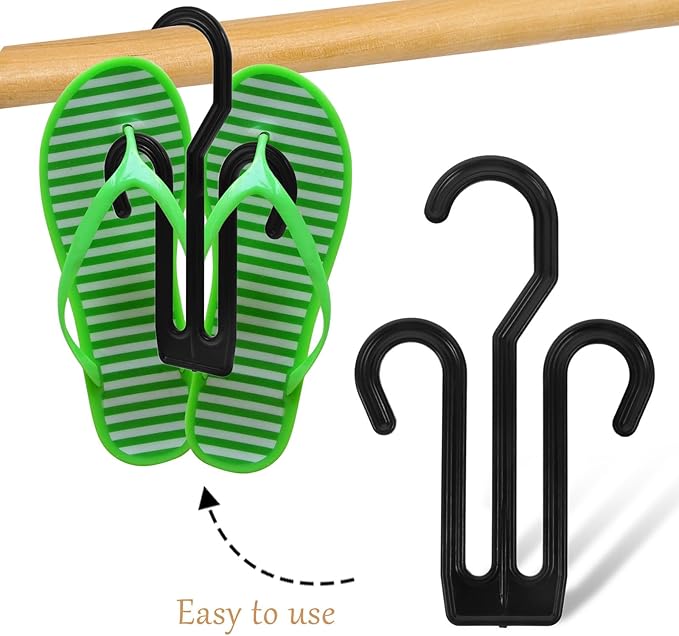 Yardwe 20pcs Plastic Shoe Hooks Hanging Slipper Rack Shoe Drying Hook for Home and Retail Display Black Thickened Organizer