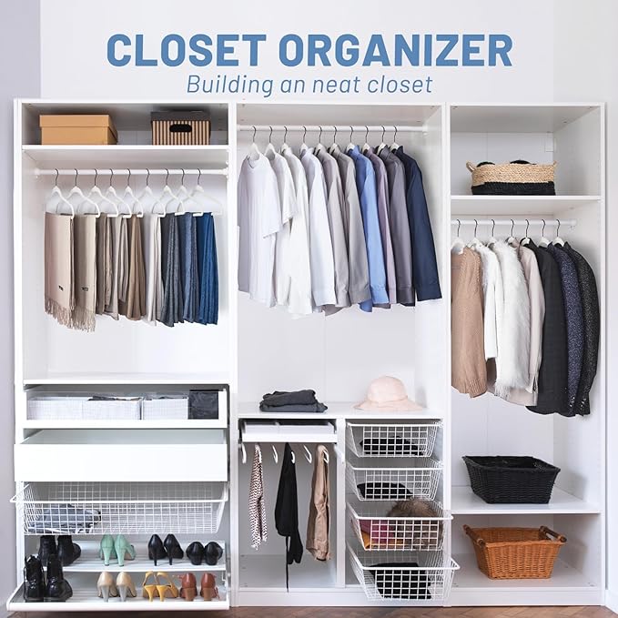 HOUSE DAY Grey Velvet Hangers 60 Pack, Non Slip Felt Hangers, Heavy Duty Velvet Clothes Hanger, Ultra Slim Hanger Space Saving, Perfect for Shirt, Suits, Pants