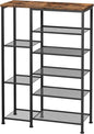 HOOBRO 6 Tier Shoe Rack with Top Shelf, Multi Tier Shoe Storage Organizer for Entryway, Versatile Storage for Shoes, Bags and More, Holds 11-18 Pairs, Sturdy Metal Frame BF35XJ01