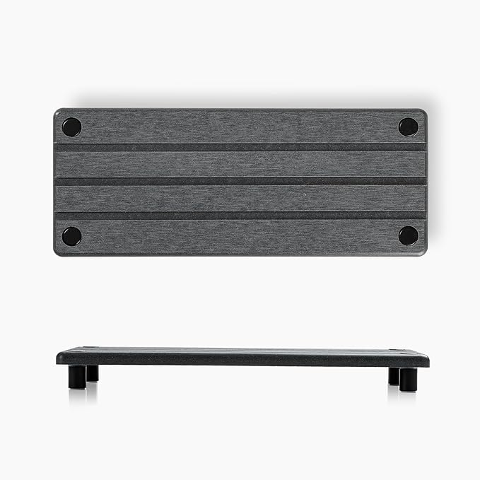 Razborci 2 Pack Fast Drying Water Absorbing Diatomite Stone Mat Tray for Kitchen & Bathroom Counter - Instant Dry Sink Caddy Organizer - Vanity Holder for Soap and Sponge – Charcoal 10" x 4"
