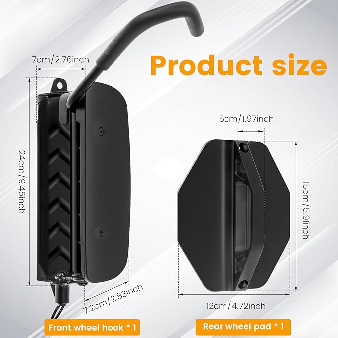 Bicycle Wall Mount, Bike Rack Garage 30 kg Load Capacity Swivel Bike Stand Anti Rust Coating for Garage Basement Balcony Corridor