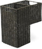 KOUBOO Wicker Step Basket, Dark Brown, Rectangular, 15 in L x 9.5 in W x 15.75 in H, Dual Compartments