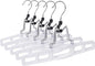 Premium Skirt Hangers 80-Pack - Thin Space-Saving Skirt Hanger Set with Clamp, Pant Hanger, Shorts Hangers with Heavy-Duty Locking Clasp, Multipurpose Quality Jean Hangers Set (White, 80)