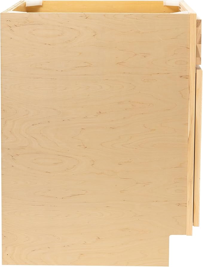 Quicklock RTA (Ready-to-Assemble) | Base Kitchen Cabinets - Shaker Style | Made in America (Raw Hickory, 24" Wx34.5 Hx24 D Base)