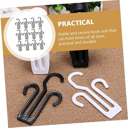 Cabilock 12pcs Bike Shoe Holder Multipurpose Plastic Shoes Hanging Organizers with Double Hook Design for Home Dorm and Travel Storage