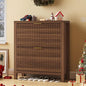 YOMILUVE Shoe Cabinet Storage for Entryway, Fluted Shoe Cabinet with 2 Flip Drawers, Hidden Shoe Rack Tall Freestanding Shoe Organizer with Legs for Hallway, Walnut
