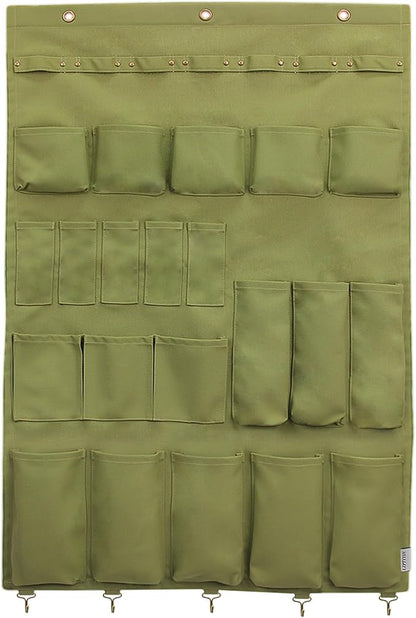 Canvas Wall Organizer for Garden Tool, Hand Tools, Stationery, Craft Items and Sewing Supplies,Green