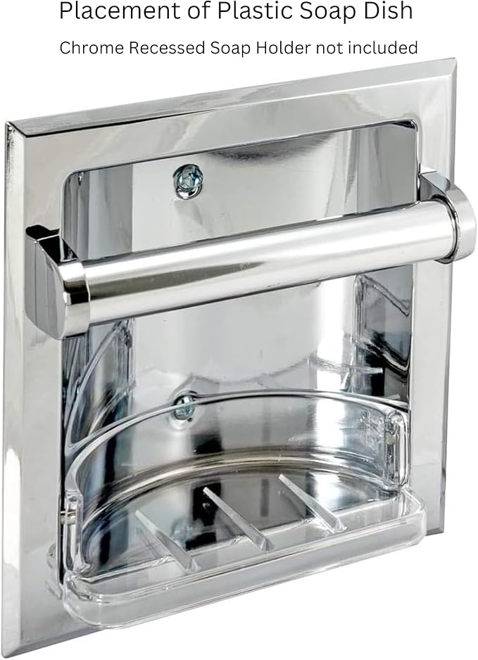 EZ-FLO Clear Replacement Bathroom Plastic Soap Dish, 15204
