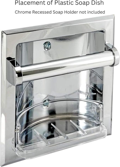 EZ-FLO Clear Replacement Bathroom Plastic Soap Dish, 15204