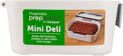 ProKeeper Progressive International Prepworks Mini Deli Air Tight Silicone Sealed Food Storage Container with Clear Dry Erase Compatible Lid, 5.75 Inches Long