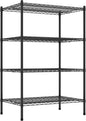 Commercial NSF Listed Black Epoxy Stationary Wire Shelving Kit 24" x 36" x 54", with 4 Shelves Perfect for Warehouse, Walk-in Refrigerator, Freezer, Grocery Store, Restaurant, Dishroom