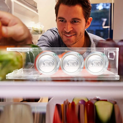 Amosfun Stackable Refrigerator Can Holder Rolling Beverage Organizer Bin for Fridge Efficient Drink Dispenser for Soda Beer More for Everyday Use