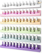 6 Colors Nail Polish Wall Mounted Shelf,15 Inch Nail Polish Floating Shelves for 66-90 Bottles Multi-Purpose,Ideal Gift, Great Display for Salons Retailers,6 pack