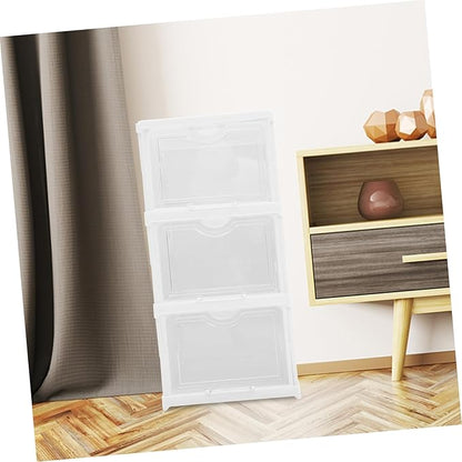 Garneck Shoe Boxes Stackable Lids Storage Organizer Box for Shoes Material Bins for Organization