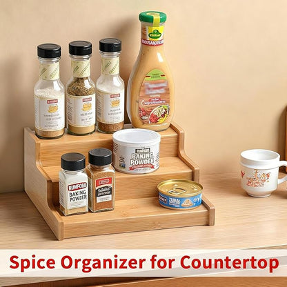 JinDoWin 2 Pack Cabinet Spice Rack Organizer - Enhanced Cabinet Spice Organizer, Practical Spice Rack Organizer for Cabinet and Efficient Cabinet Spice Organizer (2, 9 Inch)
