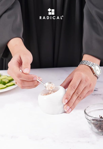 Radicaln Marble Salt Cellar with Lid 3" Inch White Salt Jar & Table Salt Storage For Kitchen Countertop, Ideal Salt Container, Salt Dish & Sugar Bowl For Table