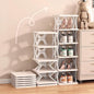 XDMTWLKJ Collapsible Shoe RackOrganizer 6 Tiers-Foldable Shoe Racks for Closet, Space-Saving Kid's Shoe Storage, No Assembly Shoe Shelves for Entryway, Living Room, Bedroom