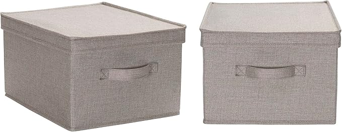 Household Essentials Large Fabric Storage Bins 2 Pack, Gray