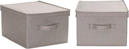 Household Essentials Large Fabric Storage Bins 2 Pack, Gray