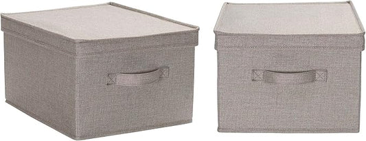Household Essentials Large Fabric Storage Bins 2 Pack, Gray