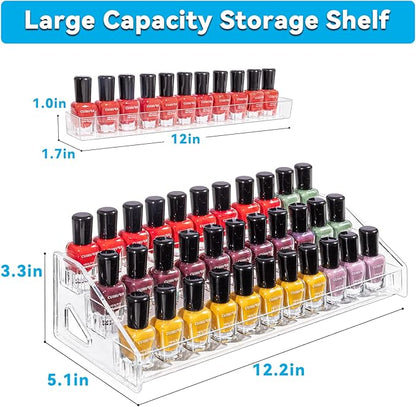 Pero Pero Nail Polish Organizer Acrylic Display Rack for Nail Polish Holder Sunglasses Organizer Essential Oils Holder Clear Eyeglasses Display Case Makeup Organizer