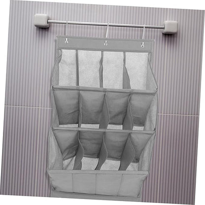 ULTECHNOVO 12Grid Over Door Shoe Storage Mounted Organizer for Shoes Boots and Accessories for Space Optimization Bathrooms Bedrooms