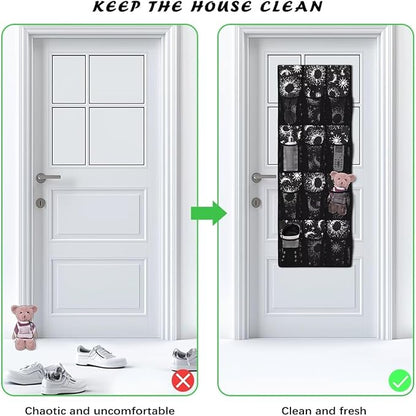 Galaxy 12 Pockets Over the Door Shoe Organizer,Hanging Shoe Organizer for Door with 12 Mesh Pockets, Large Capacity Shoe Hanging Storage Bag,Headphone Storage Classroom