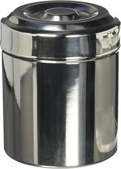 nu steel Gloss Decorative Stainless Steel Bathroom Vanity Countertop Storage Organizer Canister Jar for Cotton Swabs, Rounds, Balls, Makeup Sponges, Bath Salts - Shiny