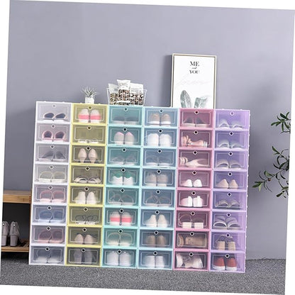 12pcs White Shoe Storage Boxes with Thickened Lid, 33x23x13cm Stackable Shoe Containers for Dust and Moisture Protection, Closet Organizer for Sneakers and Boots