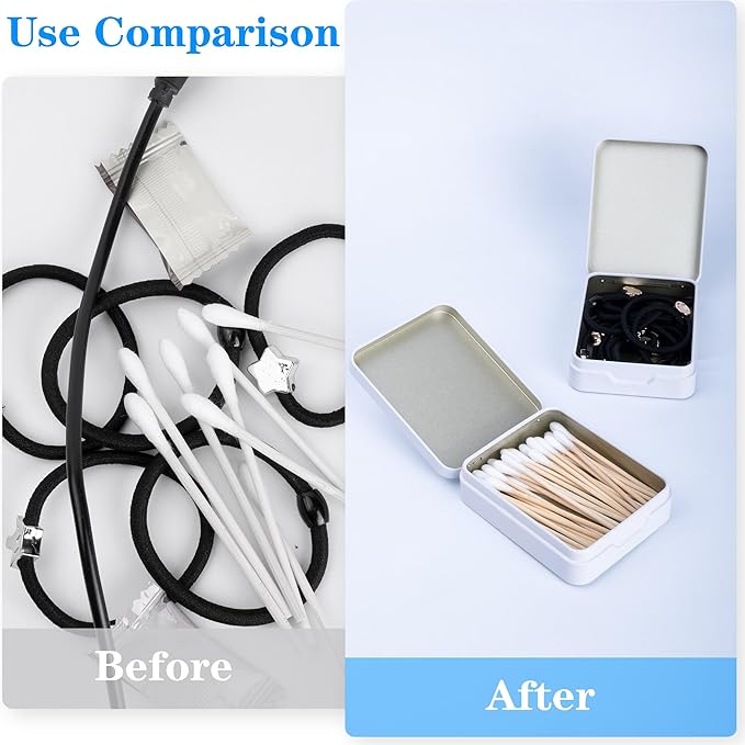 2Pcs Portable Travel Cotton Pad Holder,Bathroom Vanity Organizer for Cotton Balls, Swabs, Floss - Dispenser for Cosmetic Sponge(White)