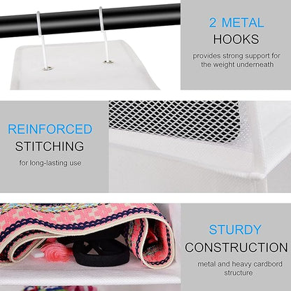 Libeder Hanging Shoe Organizer, 10-Shelf Closet Organizer with 6 Mesh Side Pockets