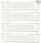 Spice Rack, 4-Pack Seasoning Organizer Wall Mount for Kitchen Storage Organization, Spice Holder Metal Shelf Saving Space for Cabinet, RV, Pantry, White