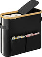 StorageWorks Toilet Paper Storage Baskets with Dual Flip Lids, Toilet Paper Organizer for Bathroom, Toilet Paper Container with Side Pocket, Holds 9 Mega or 12 Regular Rolls, Medium, Black