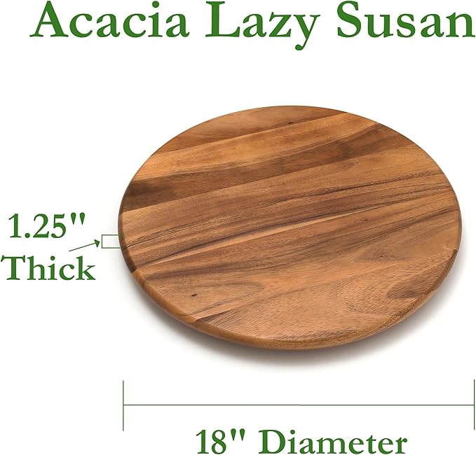 Lipper International 18-Inch Lazy Susan Kitchen Storage, Acacia
