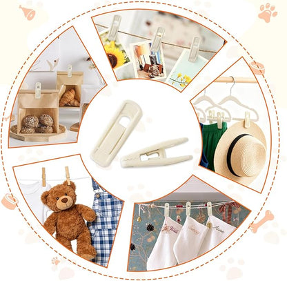 24 Pcs 360° Swivel Dog Clothes Hangers with 10 Non-Slip Clips, Flocked Fabric Non-Slip Plastic Dog Hangers for Clothes