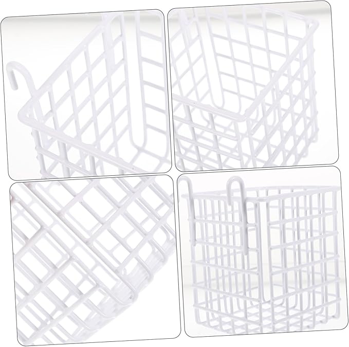 Mobestech 2pcs Over Door Iron Wire Basket Sturdy Hanging Organizer for Kitchen Bathroom and Bedroom Storage Rack with Hooks Easy Installation Space Saving