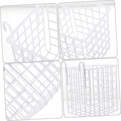 Mobestech 2pcs Over Door Iron Wire Basket Sturdy Hanging Organizer for Kitchen Bathroom and Bedroom Storage Rack with Hooks Easy Installation Space Saving